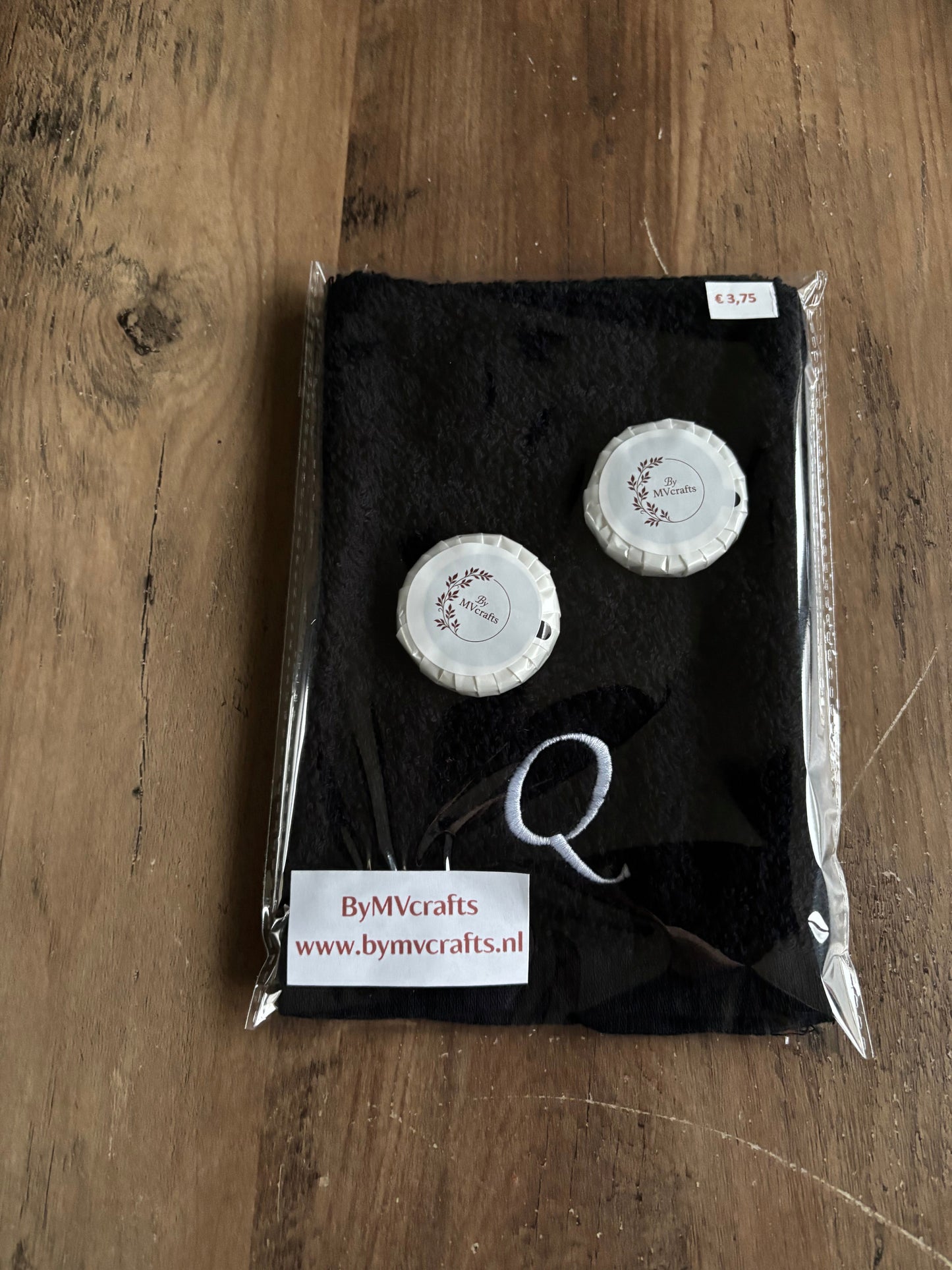 Cadeauset washandje met letter ByMVcrafts