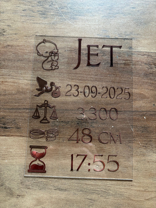 Tafel display baby ByMVcrafts