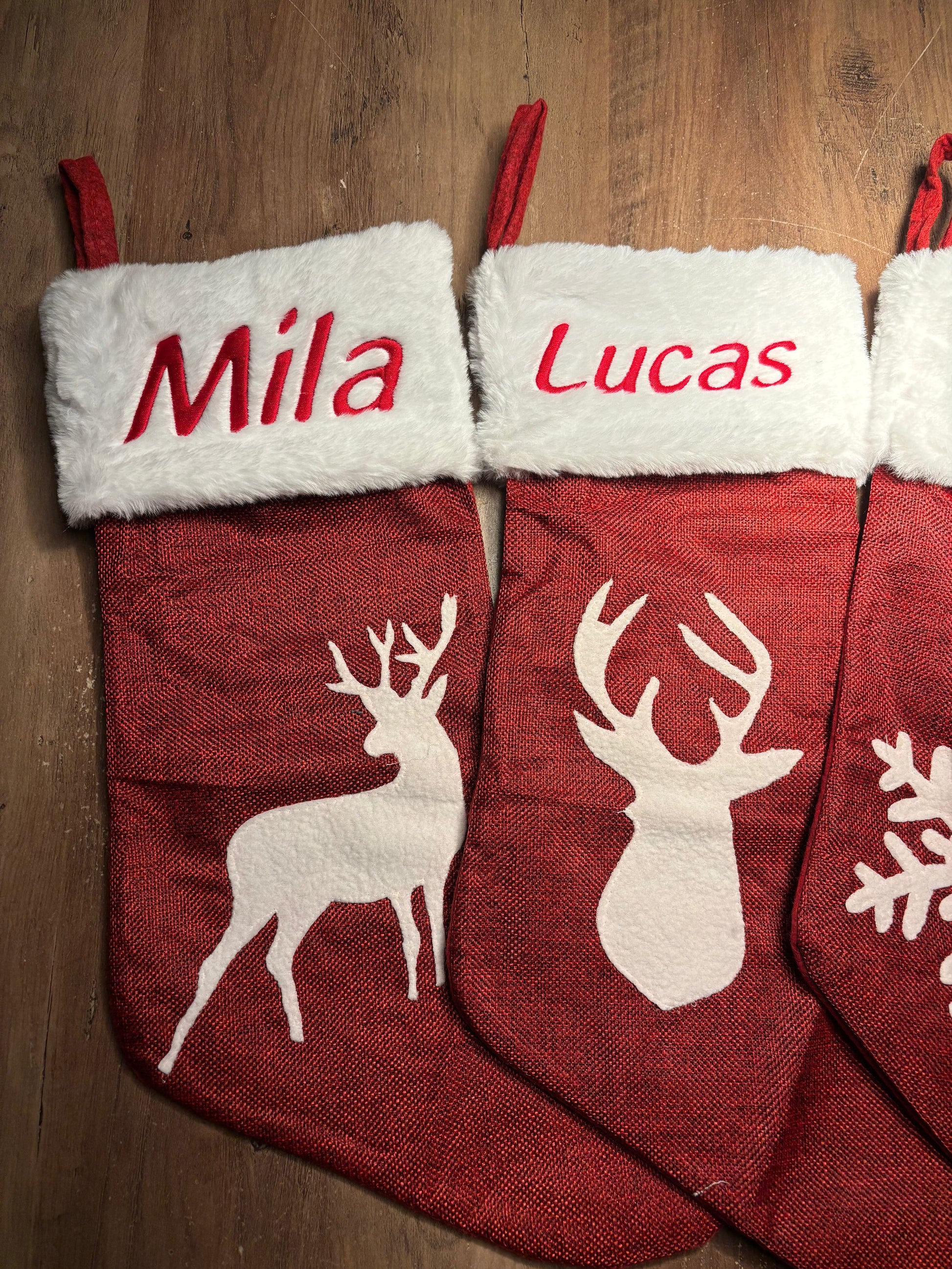 Kerstsok met naamborduring ByMVcrafts