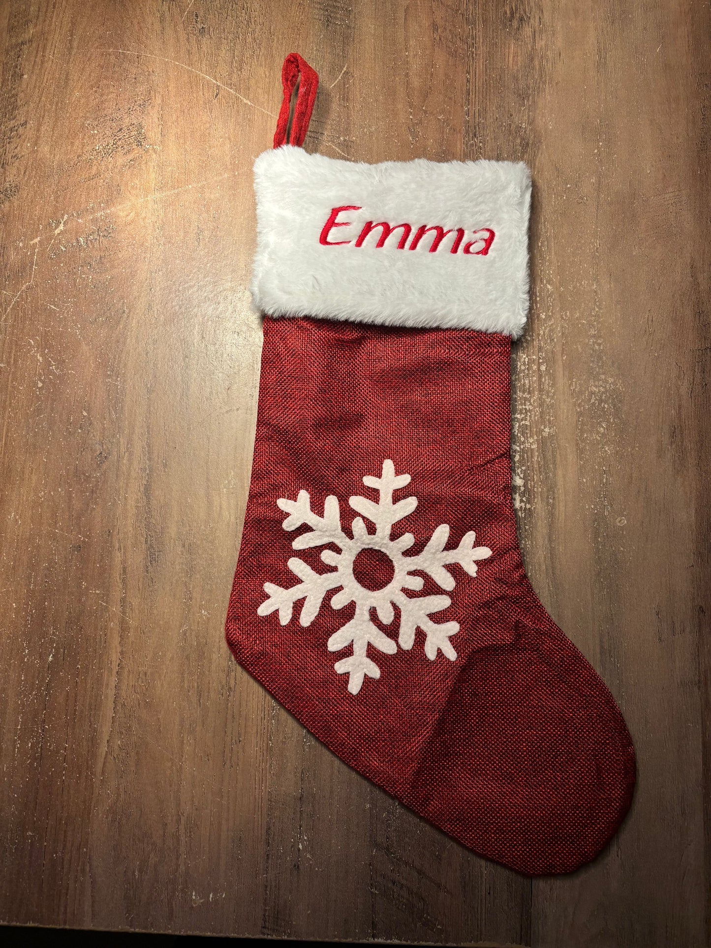 Kerstsok met naamborduring ByMVcrafts