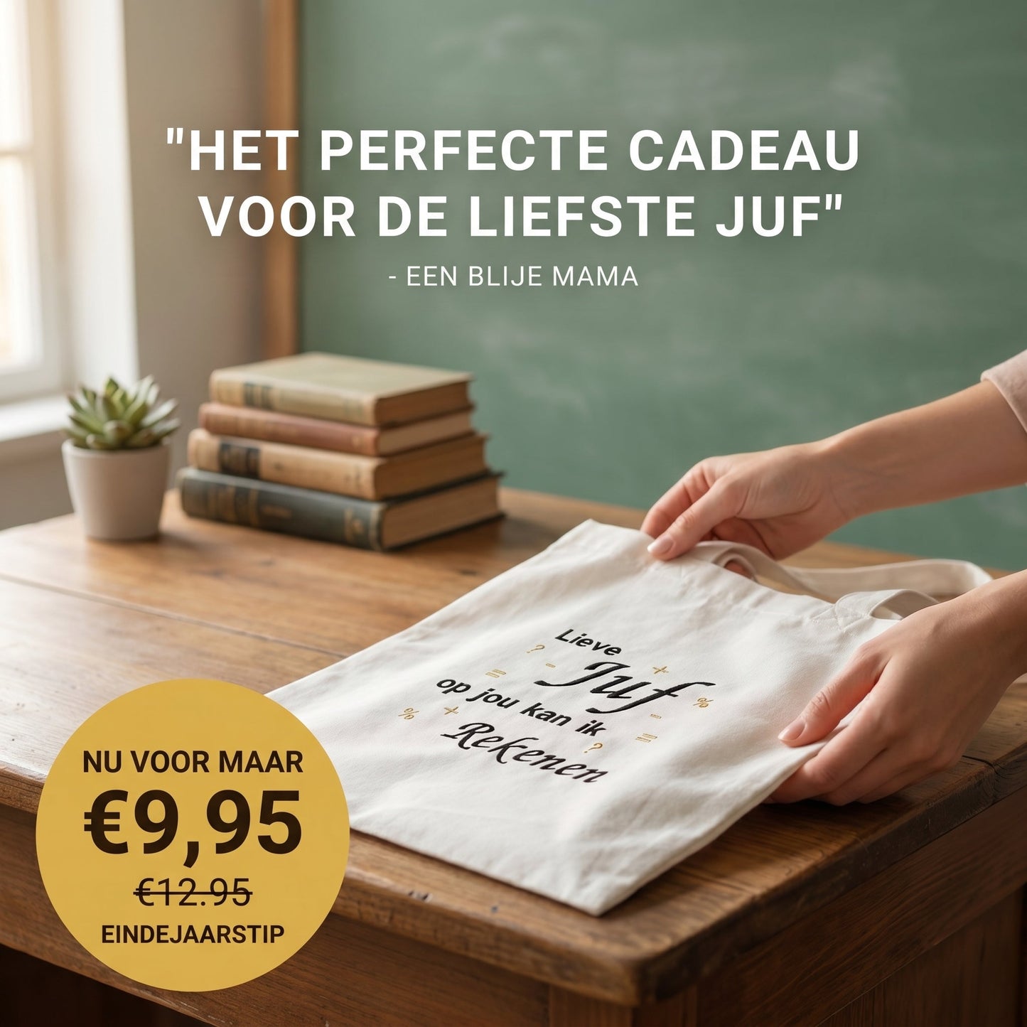 Tas Lieve juf op jou kan ik rekenen ByMVcrafts