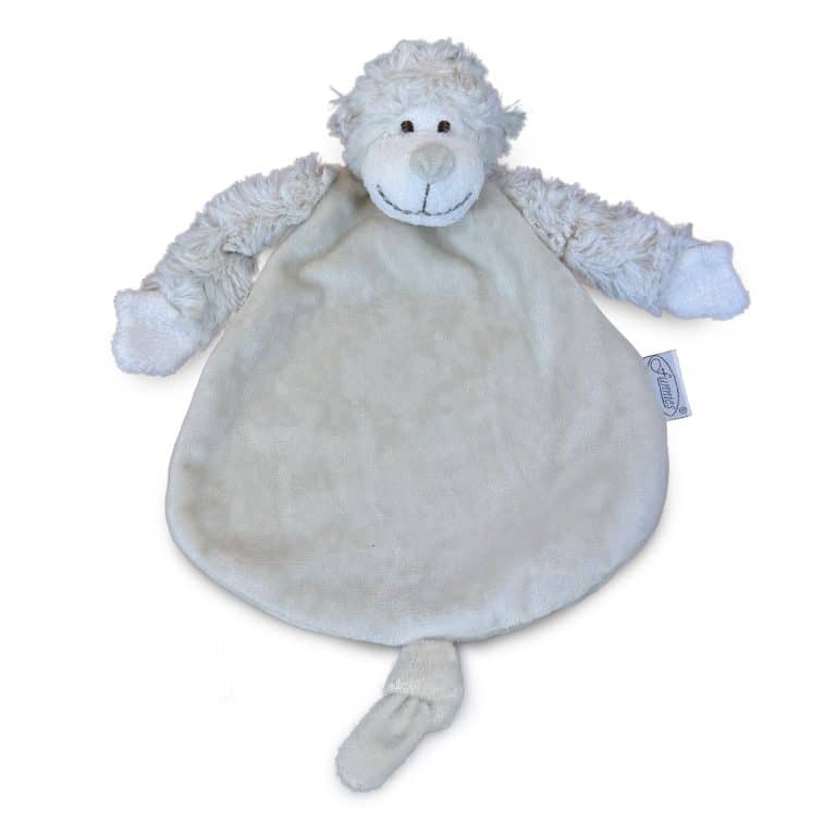 Tutdoekje/knuffeldoekje slingeraapje met geborduurde naam